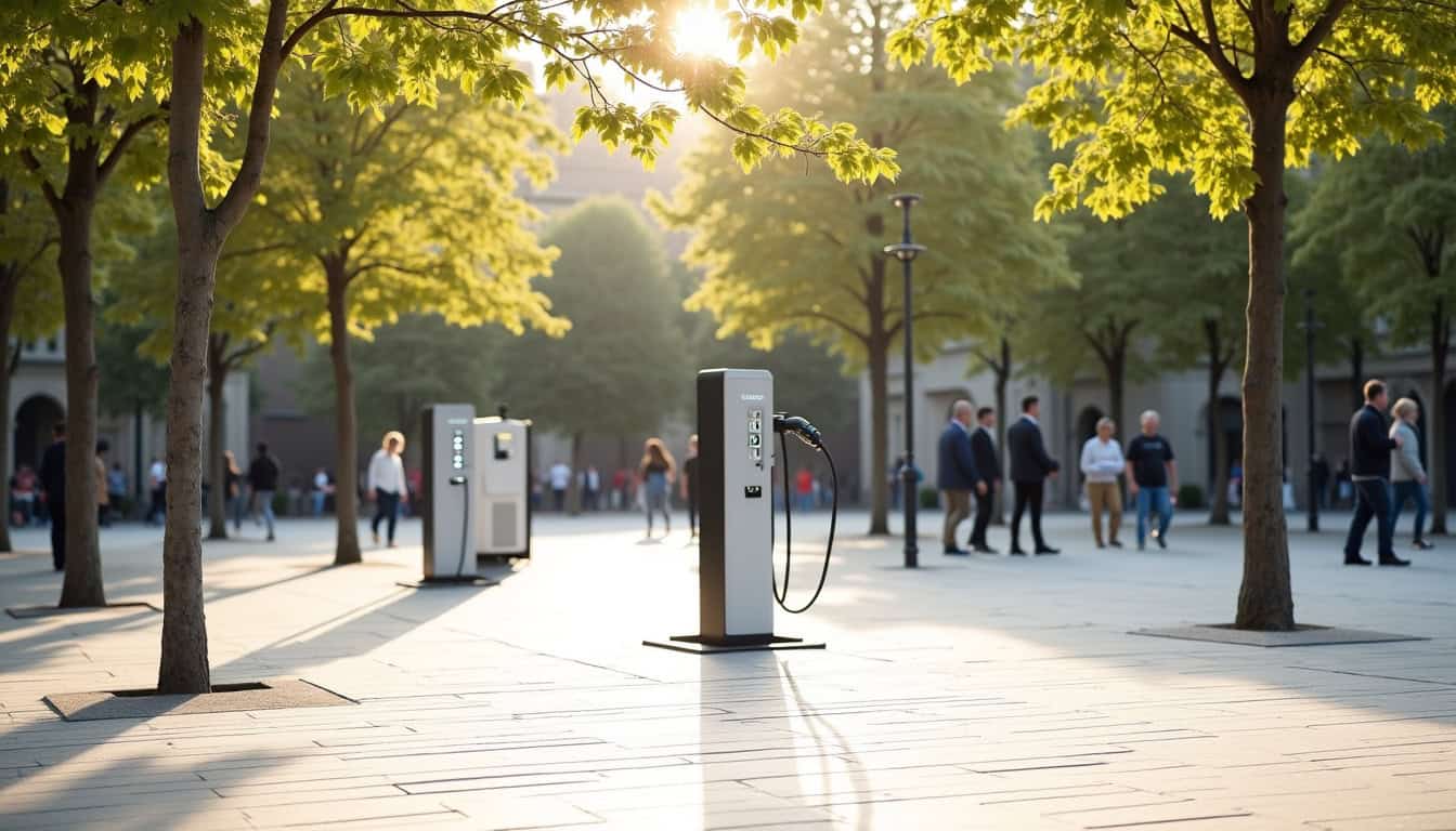 Borne de recharge publique MOBIVE située Place du Champ de Foire à Villebois