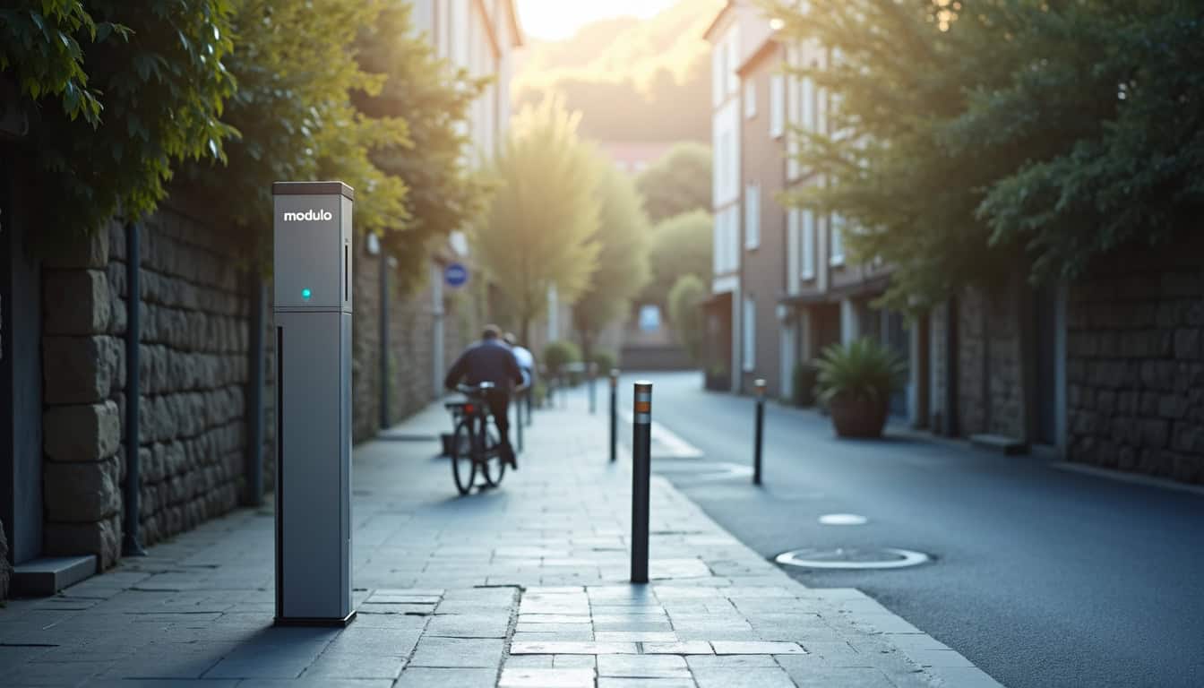Borne de recharge publique Modulo située rue du Collège à Mouzon