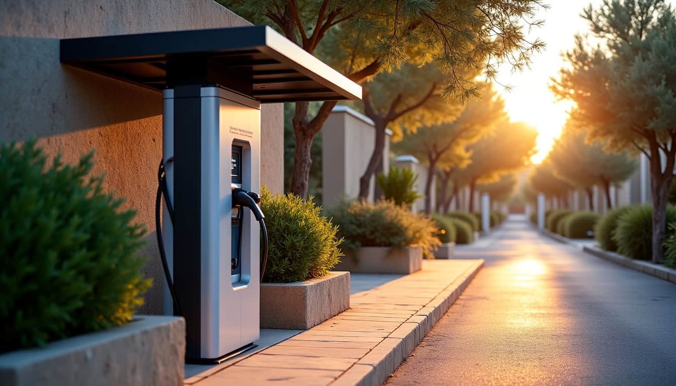 Borne de recharge publique pour voiture électrique à Roquebrune-sur-Argens