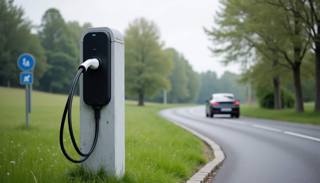 Borne de recharge publique située 36 route de Montils à Candé-sur-Beuvron
