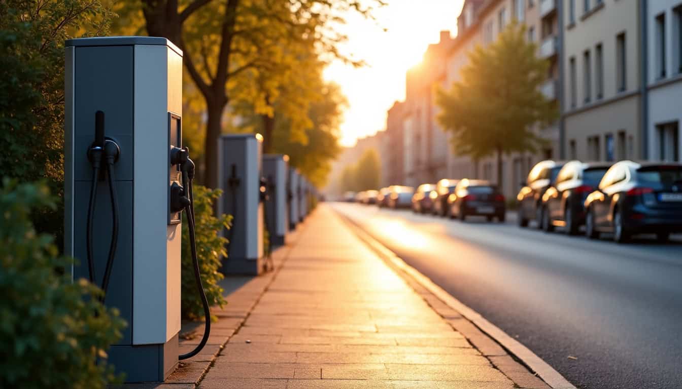 Borne de recharge publique située à Chanteloup-en-Brie sur le boulevard de la Plaine
