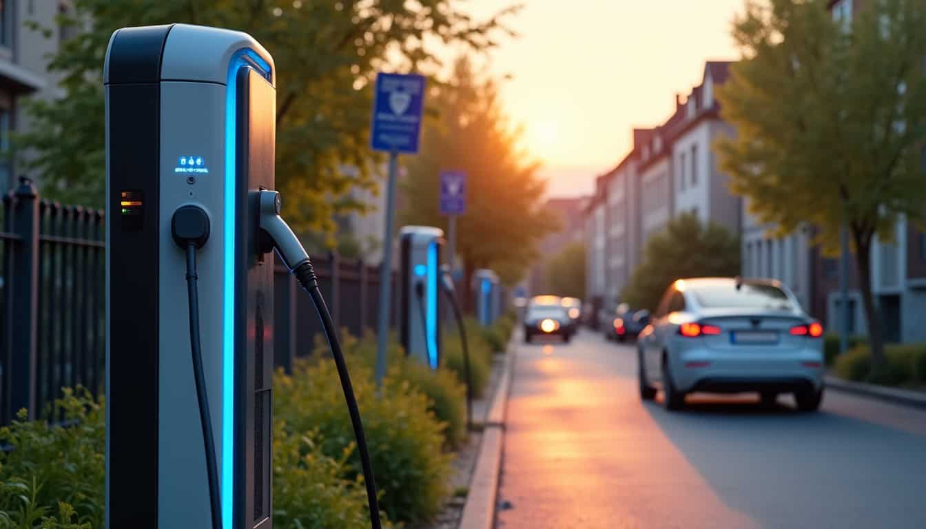 Borne de recharge publique située avenue du Poteau à Chamant