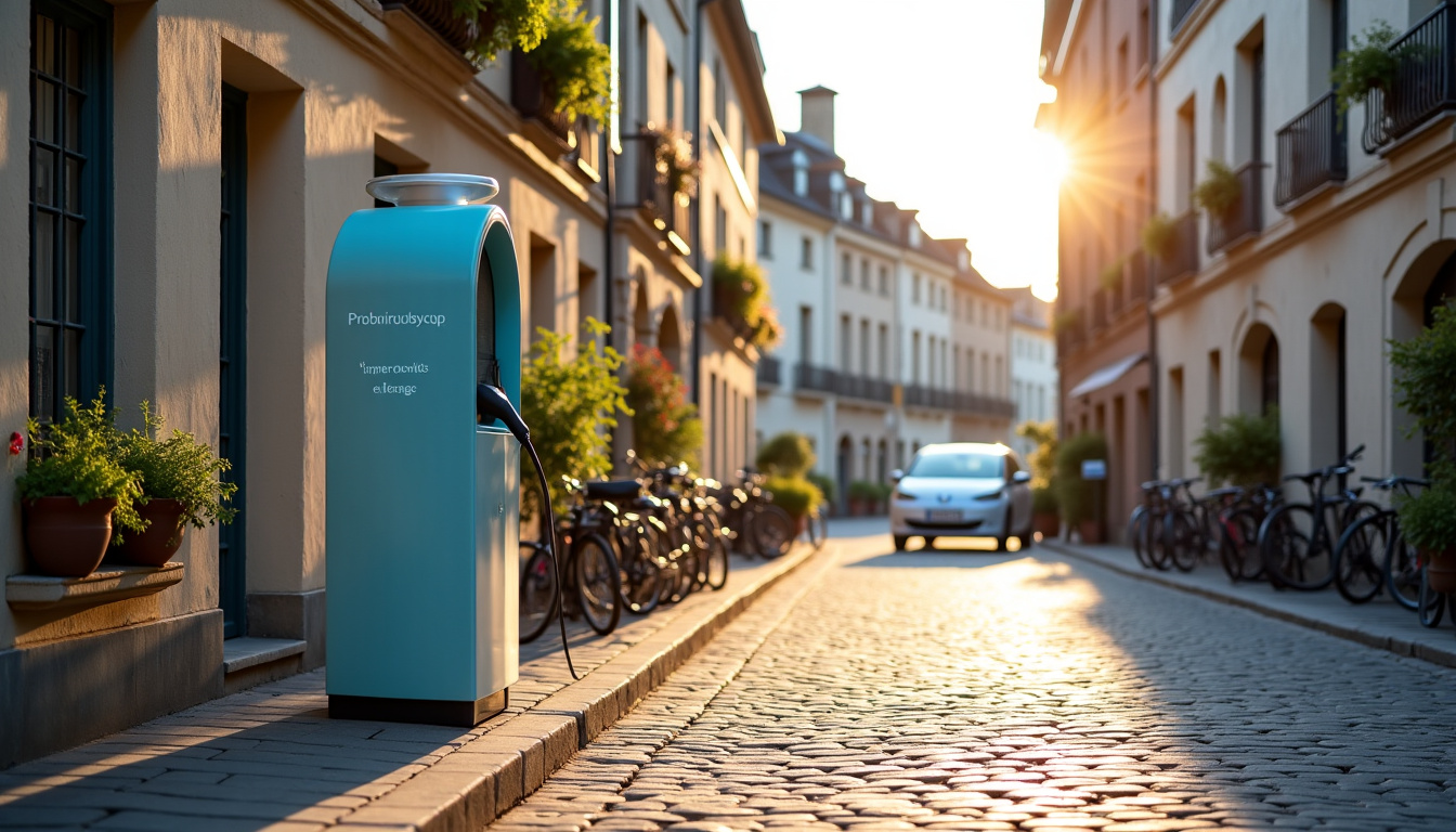 Borne de recharge publique située en centre-ville de Fourchambault