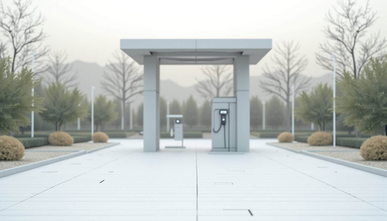 Borne de recharge publique située place Charles Et Marie Chapalain à Bourg-Blanc