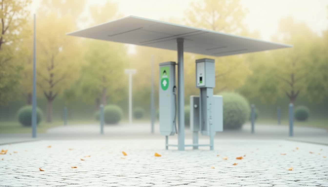 Borne de recharge publique située place Henri de la Touche à Neuvy-Saint-Sépulchre