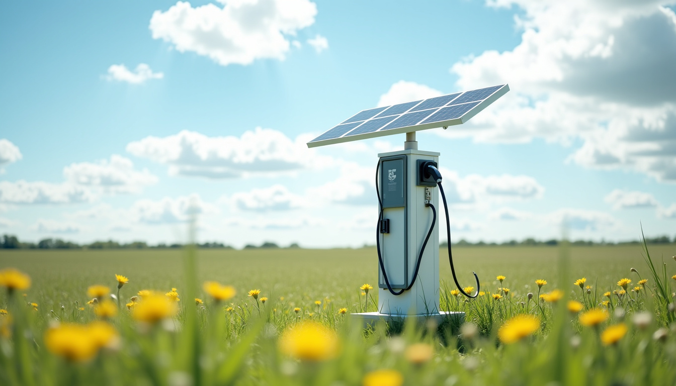 Borne électrique associée à des panneaux solaires à Missiriac