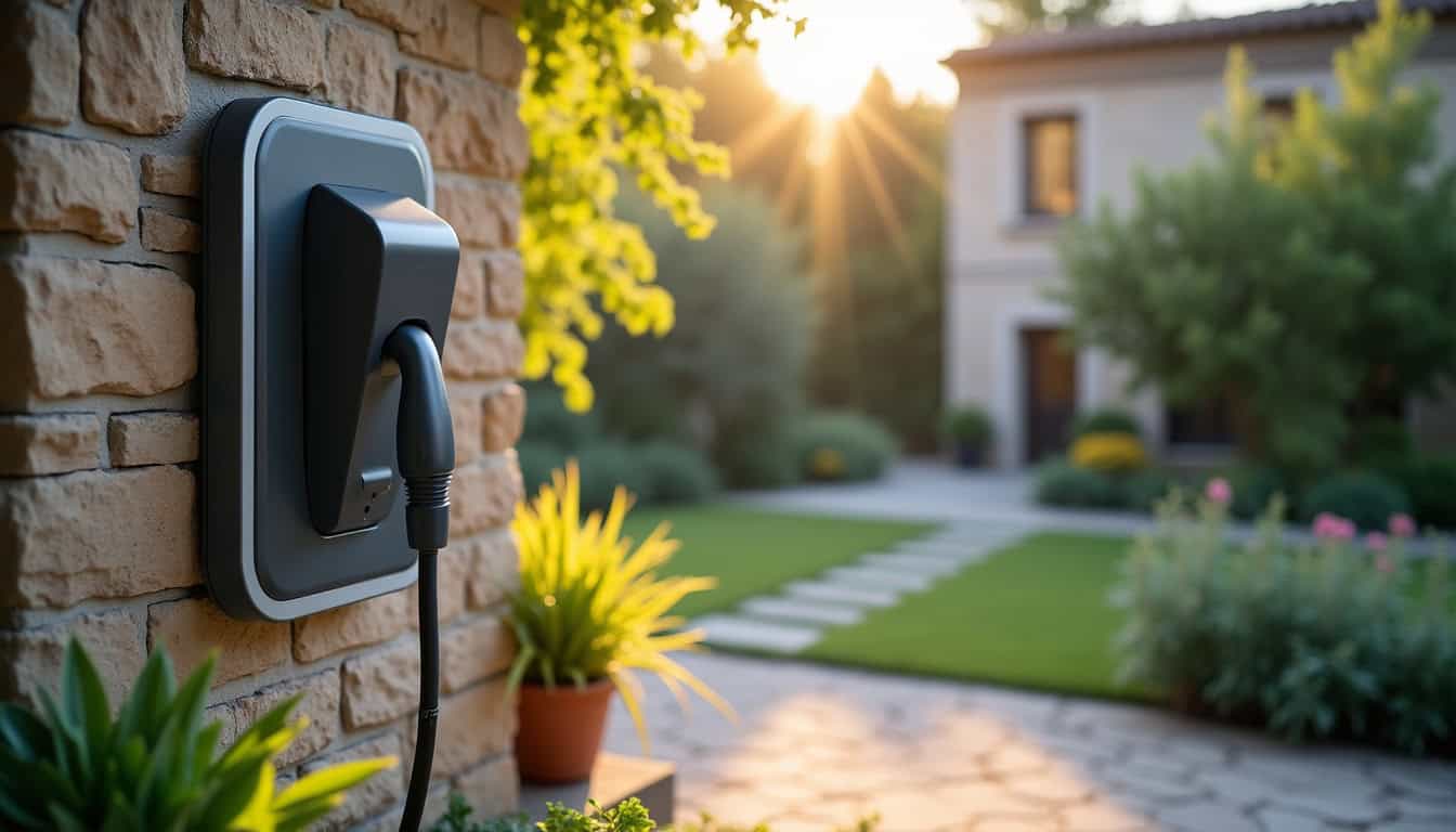Borne électrique de 7,4 kW installée dans une cour privée à Saint-Priest-sous-Aixe