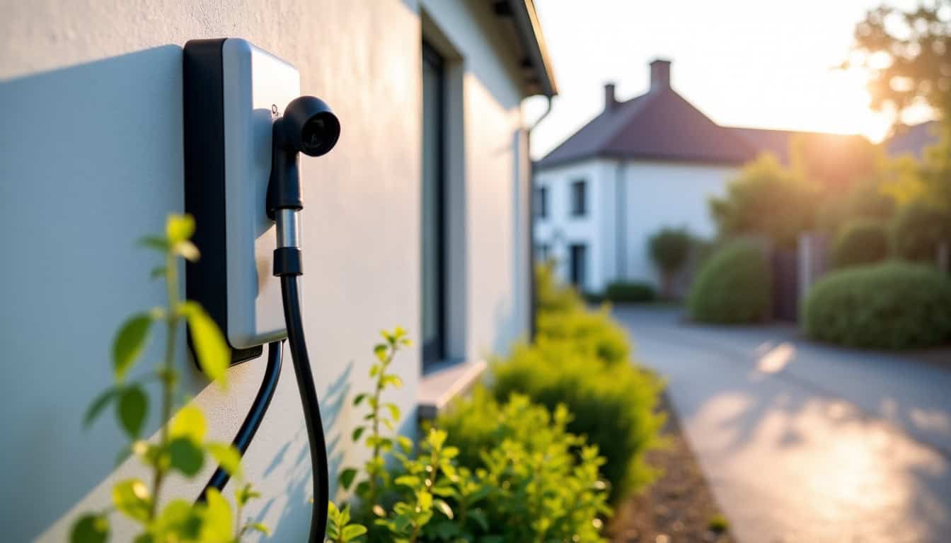 Borne électrique installée conformément aux normes de sécurité à Plouguin