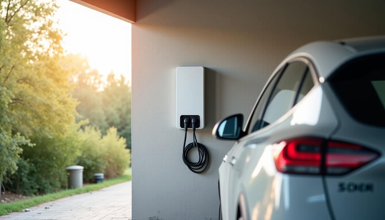 Borne électrique installée dans un garage à Mazé-Milon