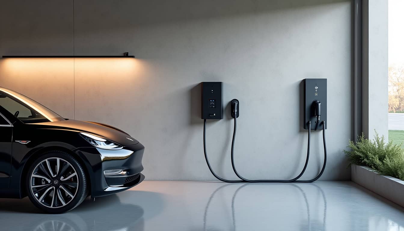 Borne électrique installée dans un garage privé à Tours-sur-Marne