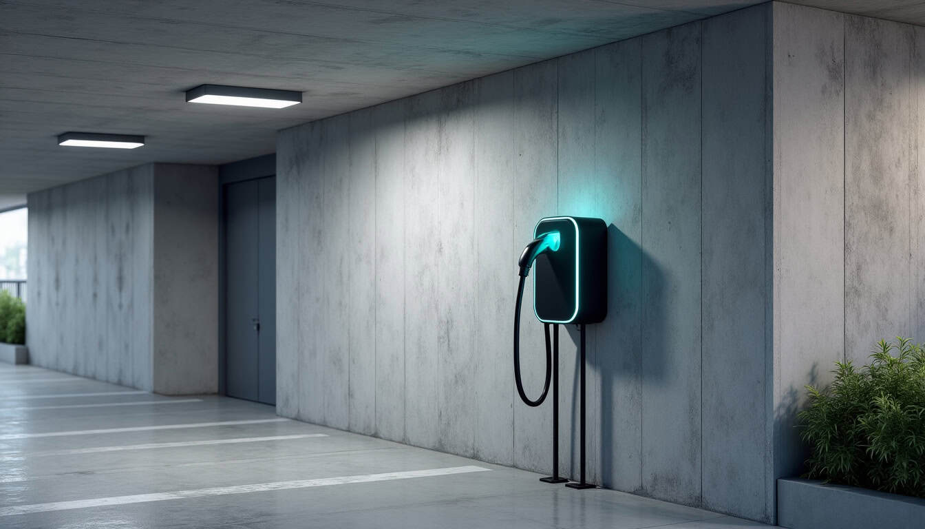 Borne électrique installée dans un parking de copropriété à Wimereux