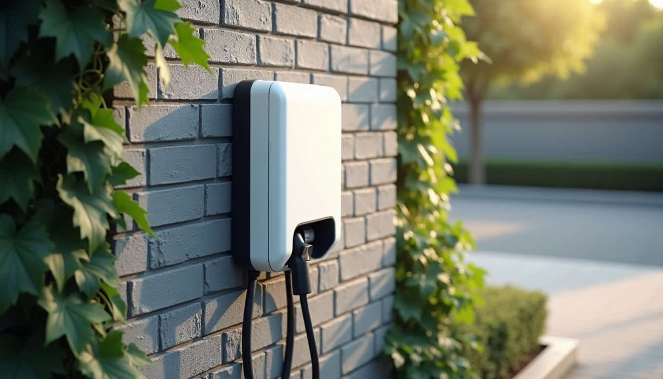 Borne électrique installée sur le mur d