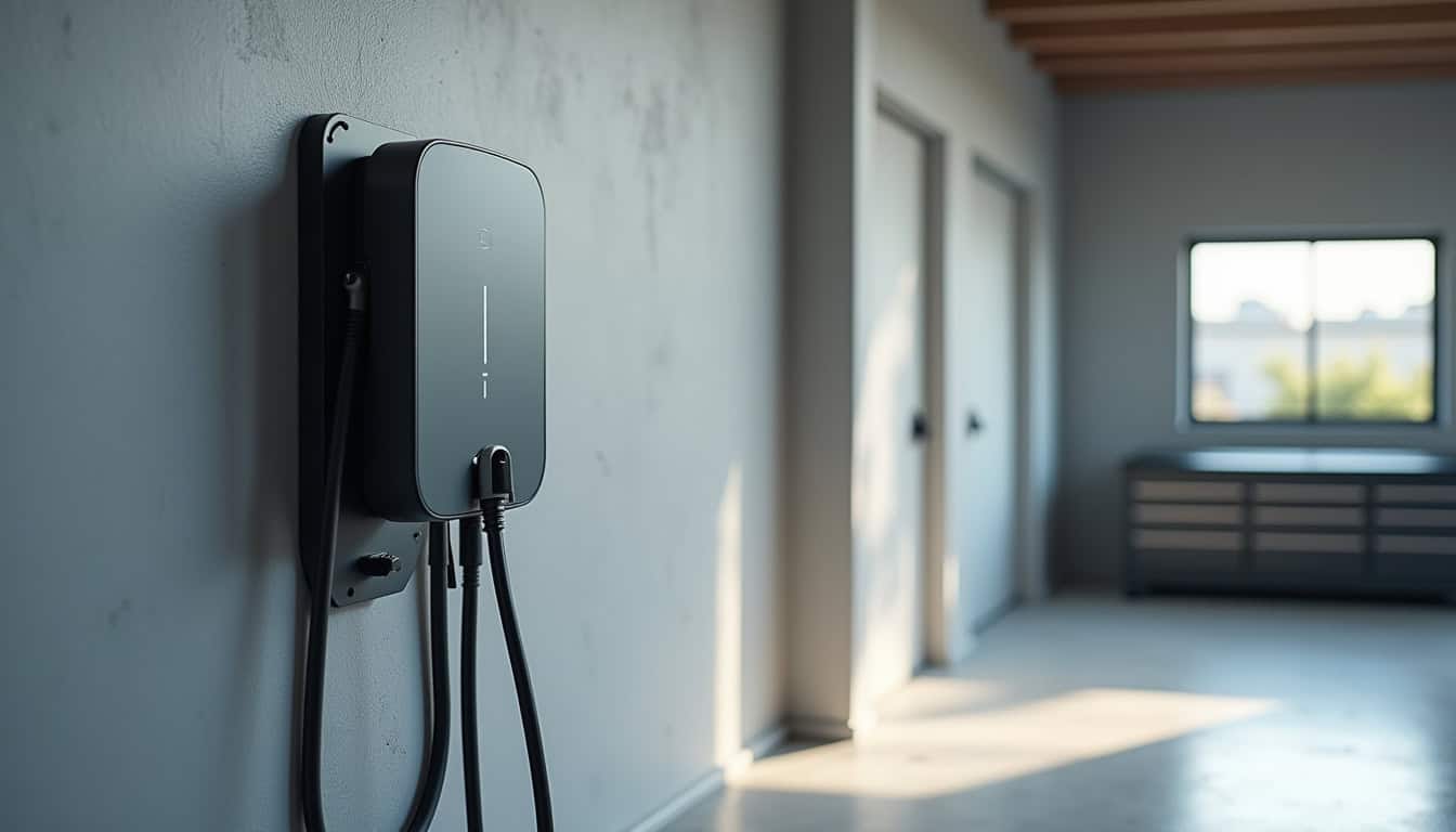 Borne électrique murale installée à l