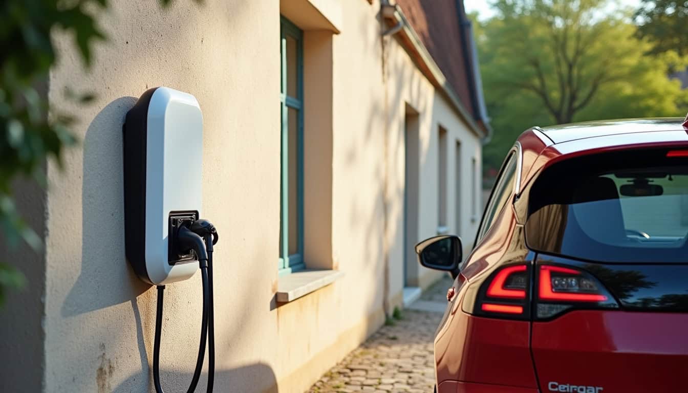 Borne électrique murale installée à l
