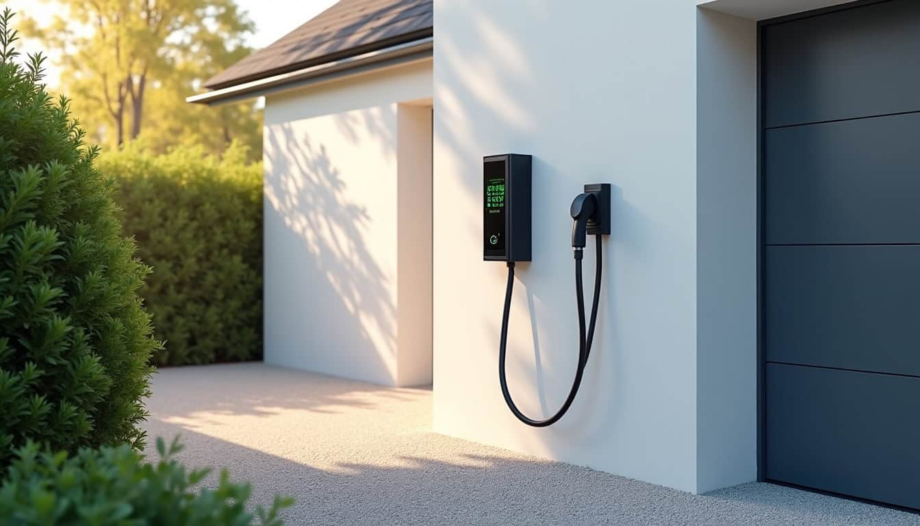 Borne électrique nouvellement installée dans une maison à Charbuy