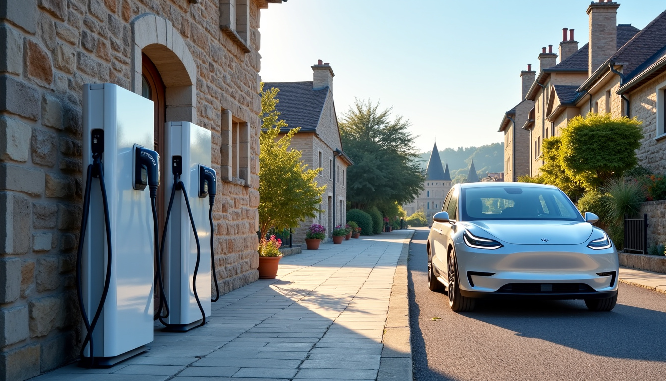 Borne MOBIVE en fonctionnement sur la place Pierre Caumont à Montayral