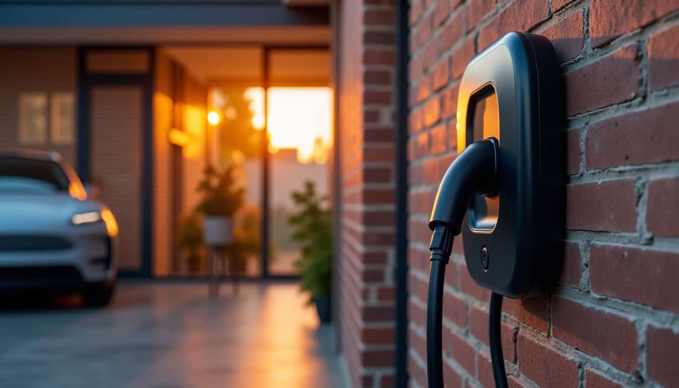 Borne murale de recharge électrique installée à l