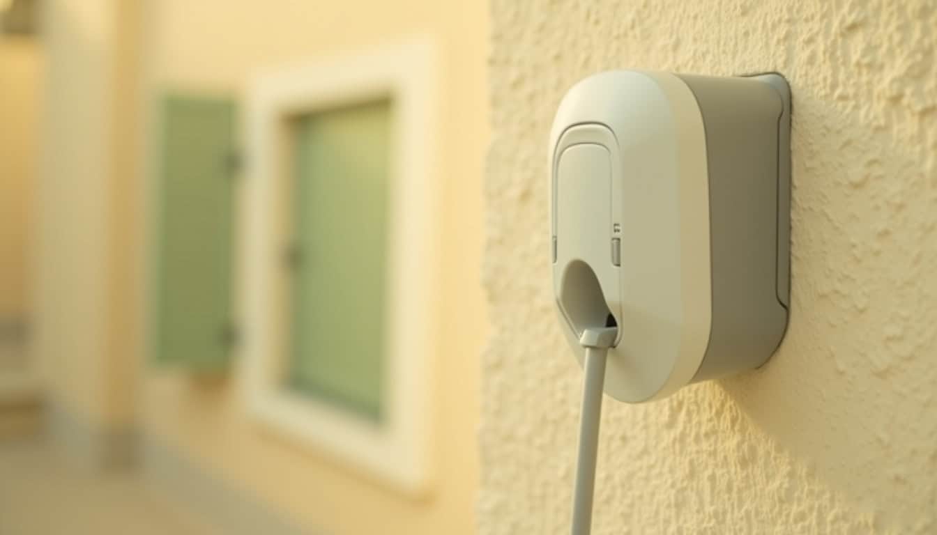 Borne murale de recharge électrique installée à Pégomas