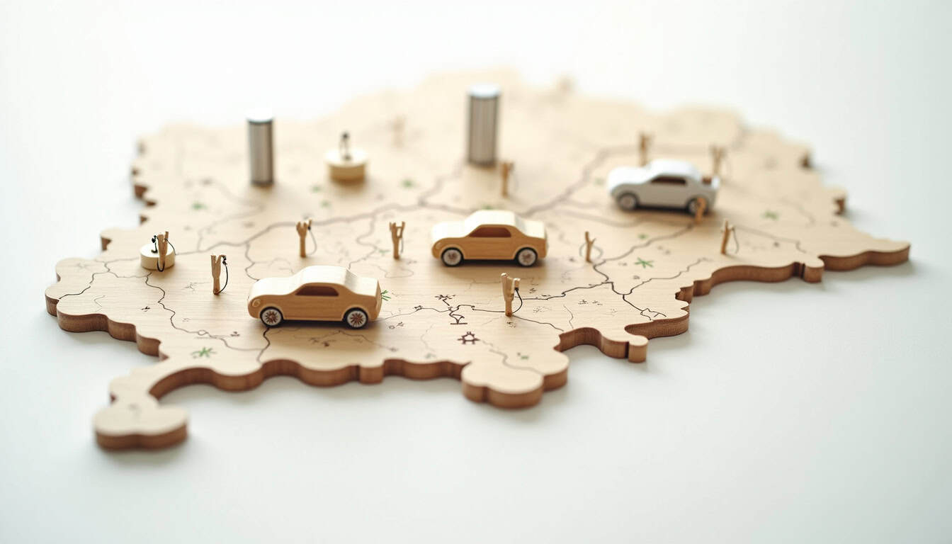 Carte des bornes de recharge publiques à Thiais avec plusieurs points localisés en centre-ville et quartiers périphériques
