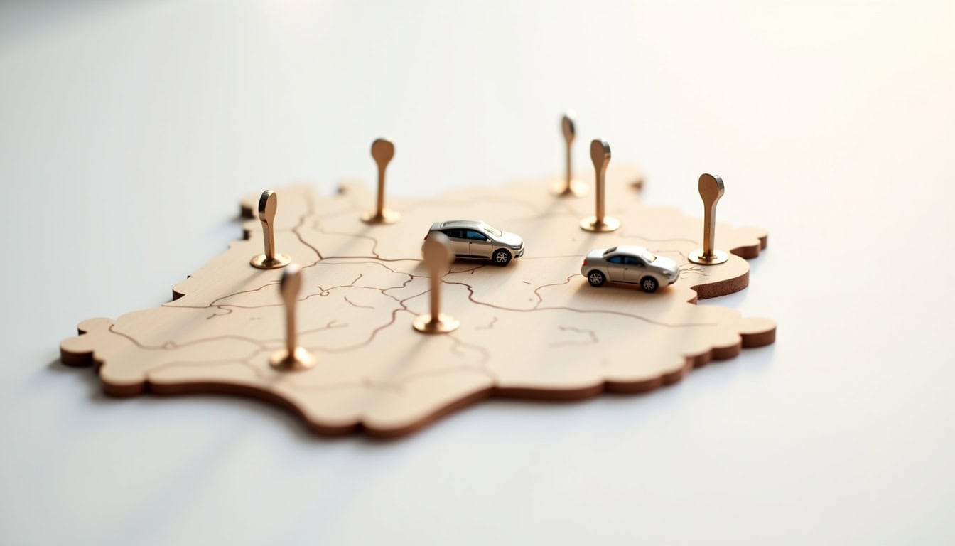 Carte localisant les points de recharge publics autour de Nuaillé-d