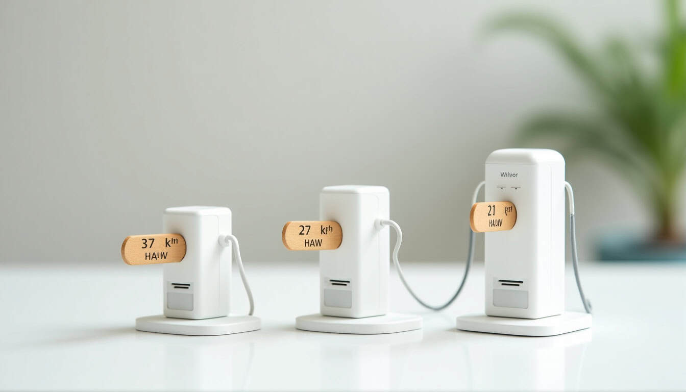 Comparaison de différentes puissances de borne de recharge électrique