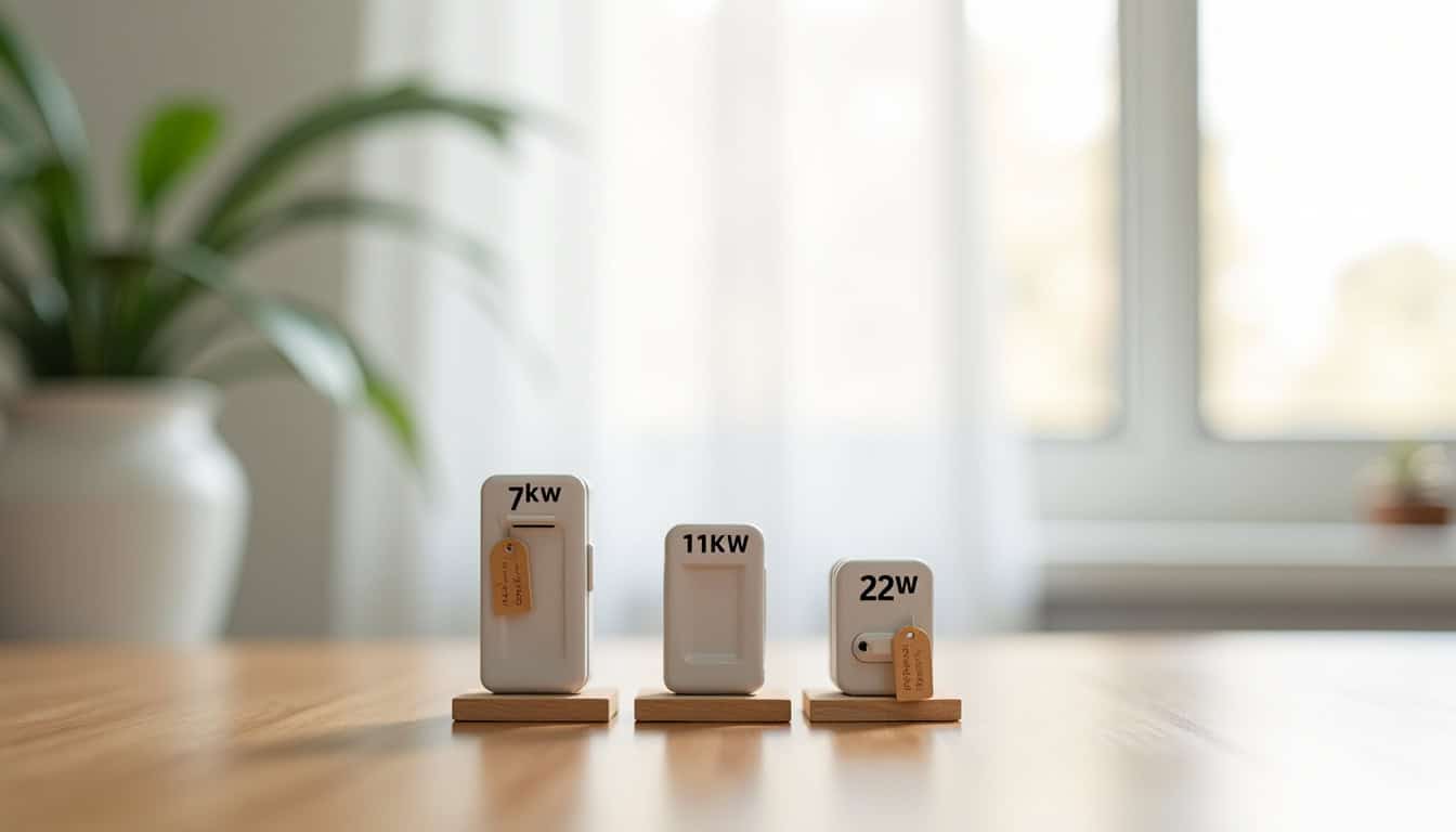Comparaison entre différentes puissances de bornes électriques installées près d