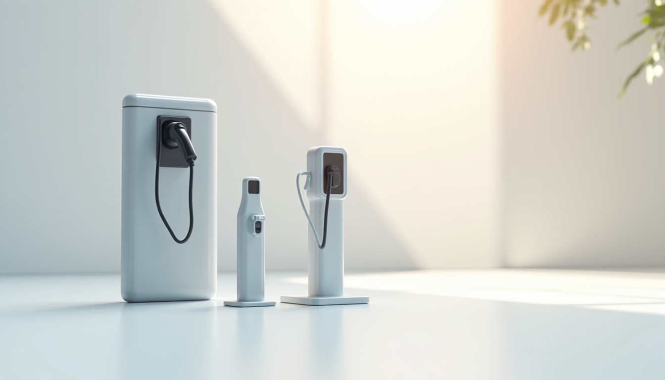 Comparaison visuelle des différents types de bornes de recharge électrique à Montgivray