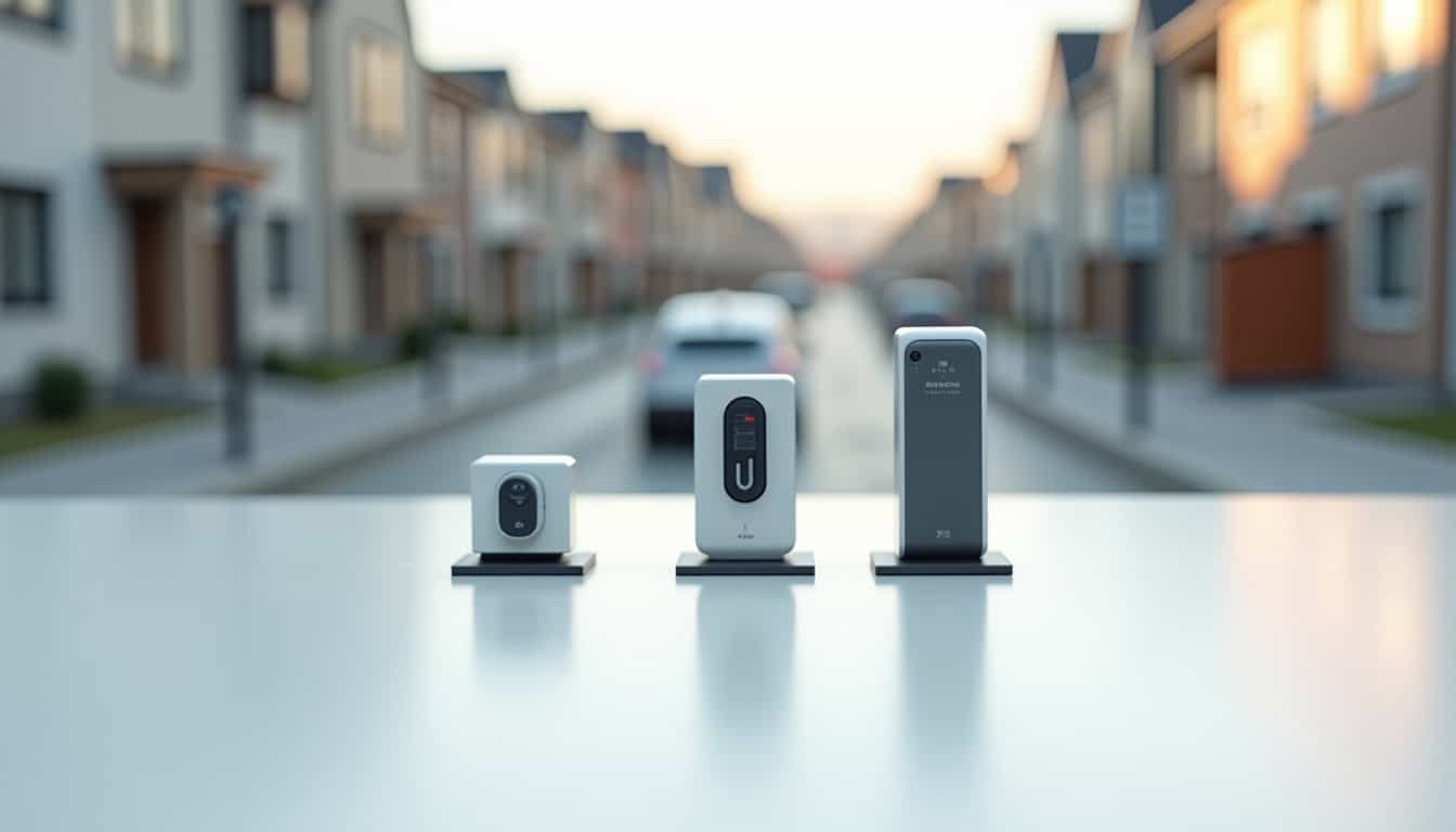 Comparaison visuelle des différents types de bornes de recharge électrique pour véhicules