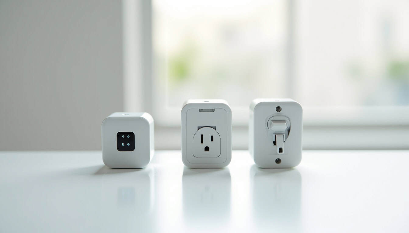 Comparaison visuelle des différents types de bornes de recharge électrique: wallbox, prise renforcée, prise domestique
