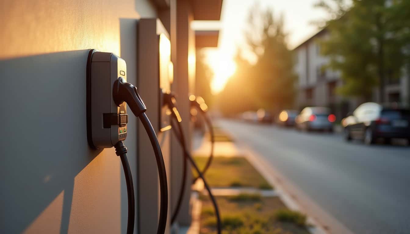 Comparaison visuelle des différents types de bornes de recharge pour véhicules électriques à Quinsac