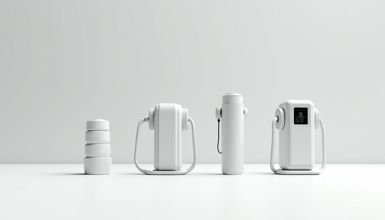 Comparaison visuelle des différents types de bornes de recharge pour véhicules électriques
