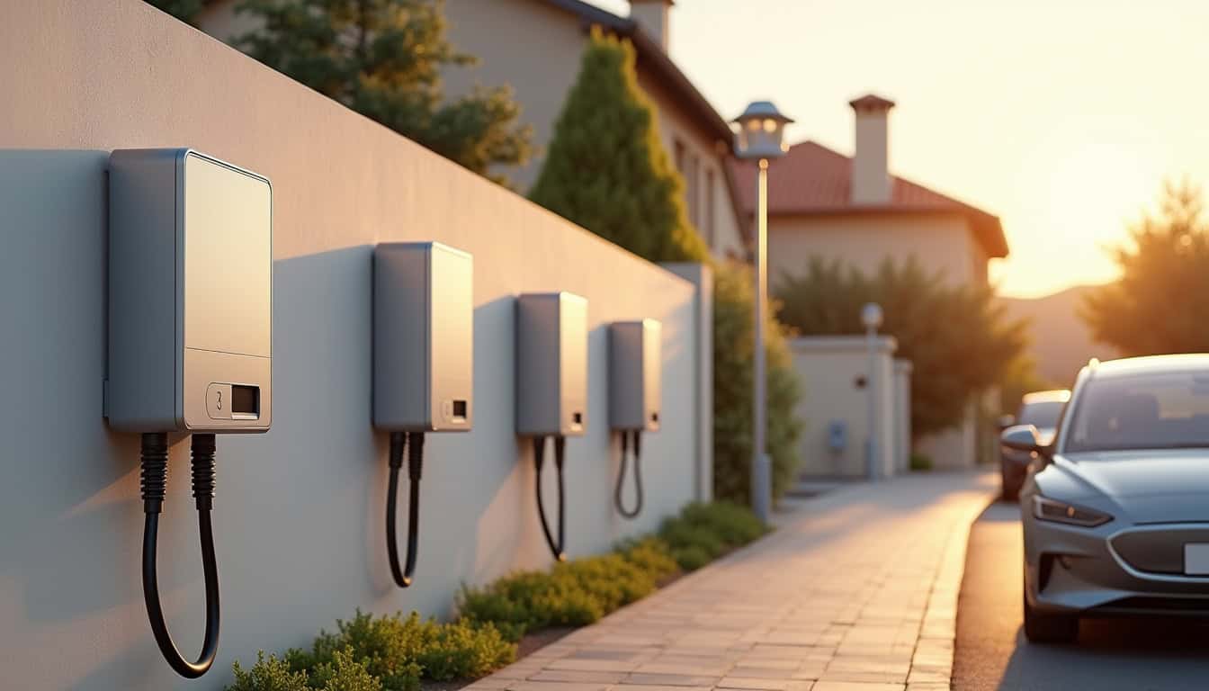 Comparaison visuelle des différents types de bornes de recharge pour voitures électriques à Rochefort-du-Gard