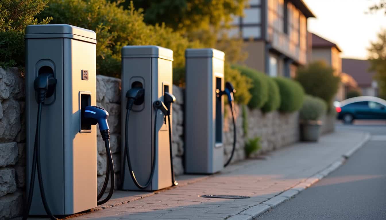 Comparaison visuelle des différents types de bornes électriques installées à Val-Couesnon