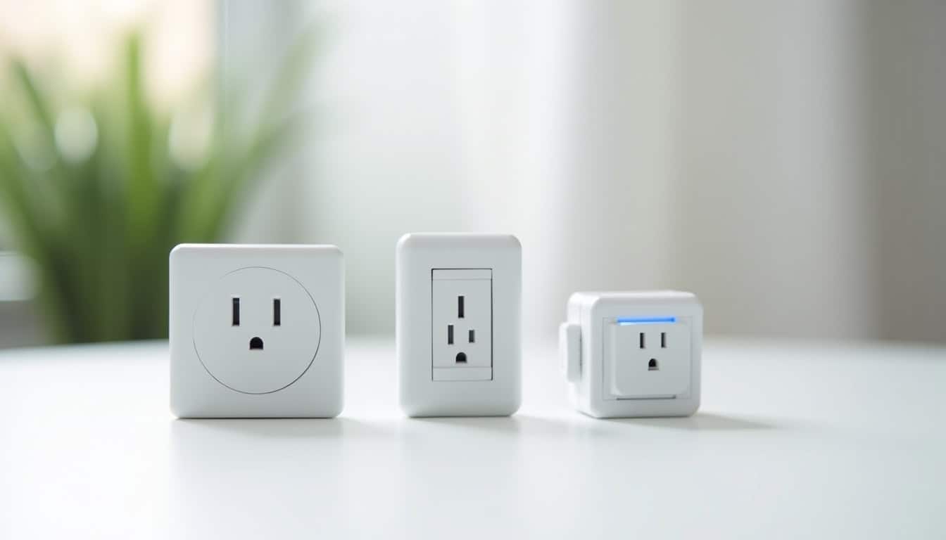 Comparaison visuelle des différents types de bornes électriques: prise domestique, prise renforcée et wallbox