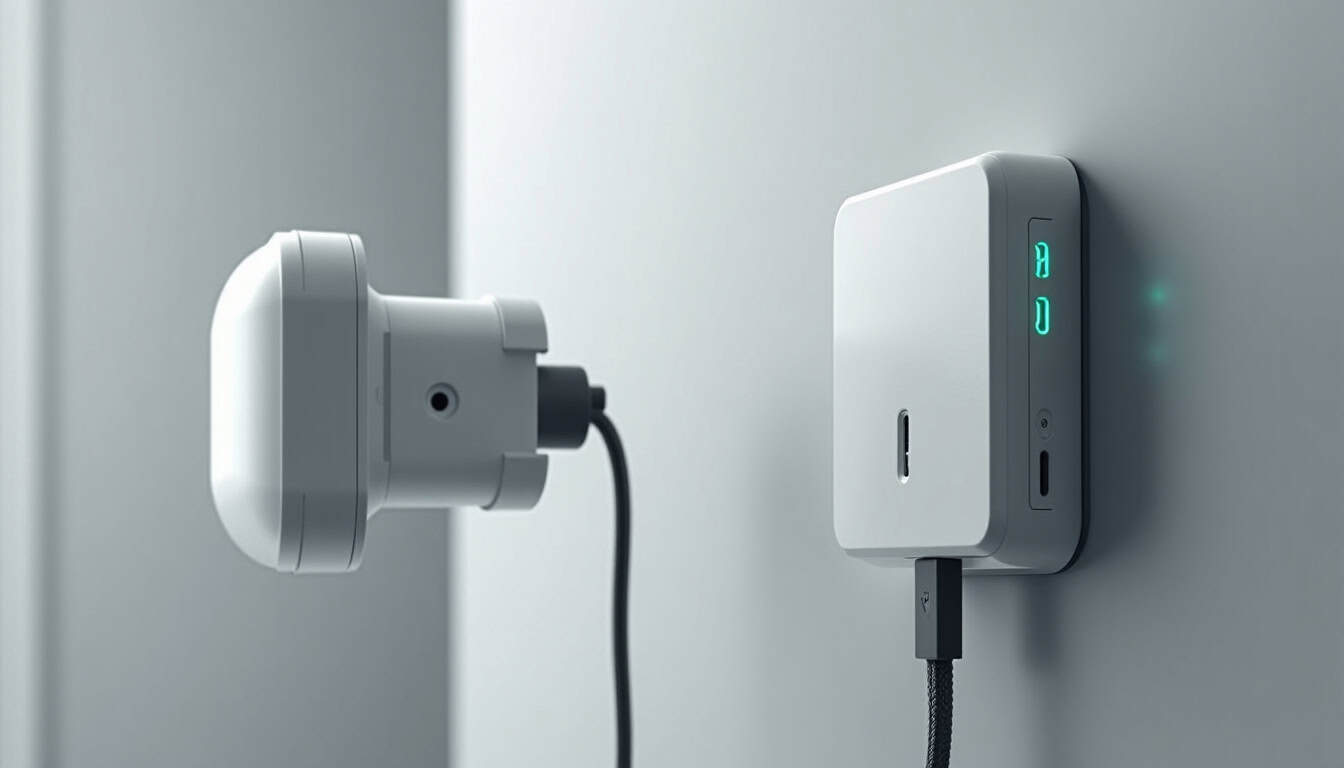 Comparaison visuelle entre une prise renforcée et une borne murale wallbox