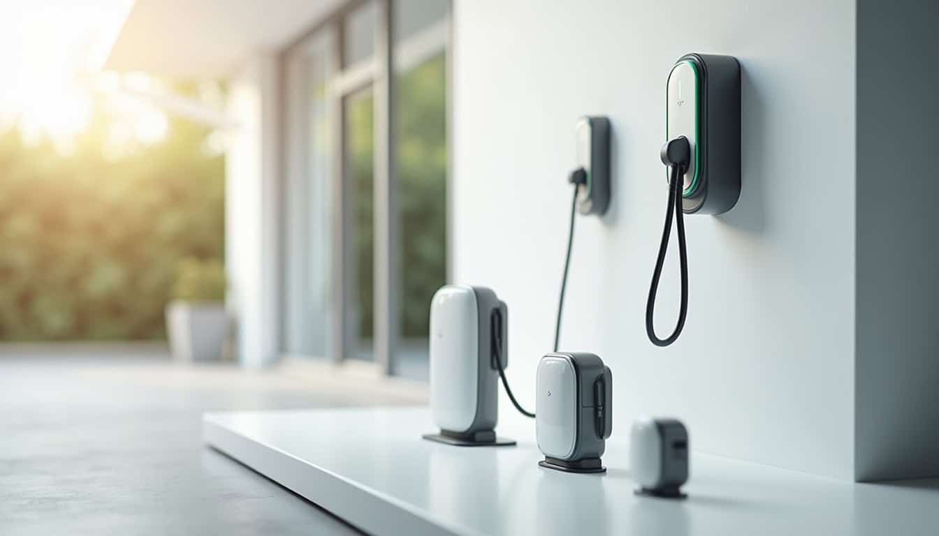 Comparatif visuel des différents modèles de bornes de recharge pour véhicules électriques