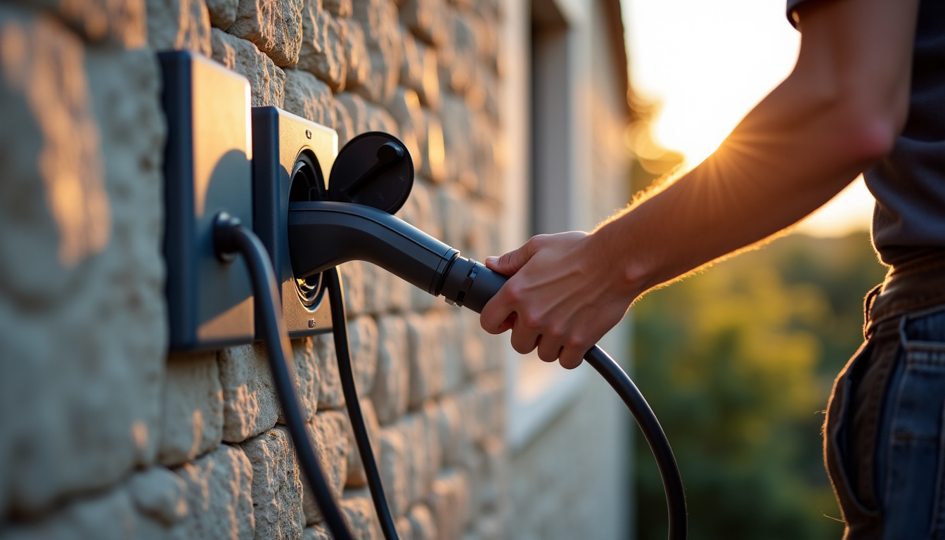 Déploiement du câblage pour une borne de recharge dans une propriété à Jonchery-sur-Vesle
