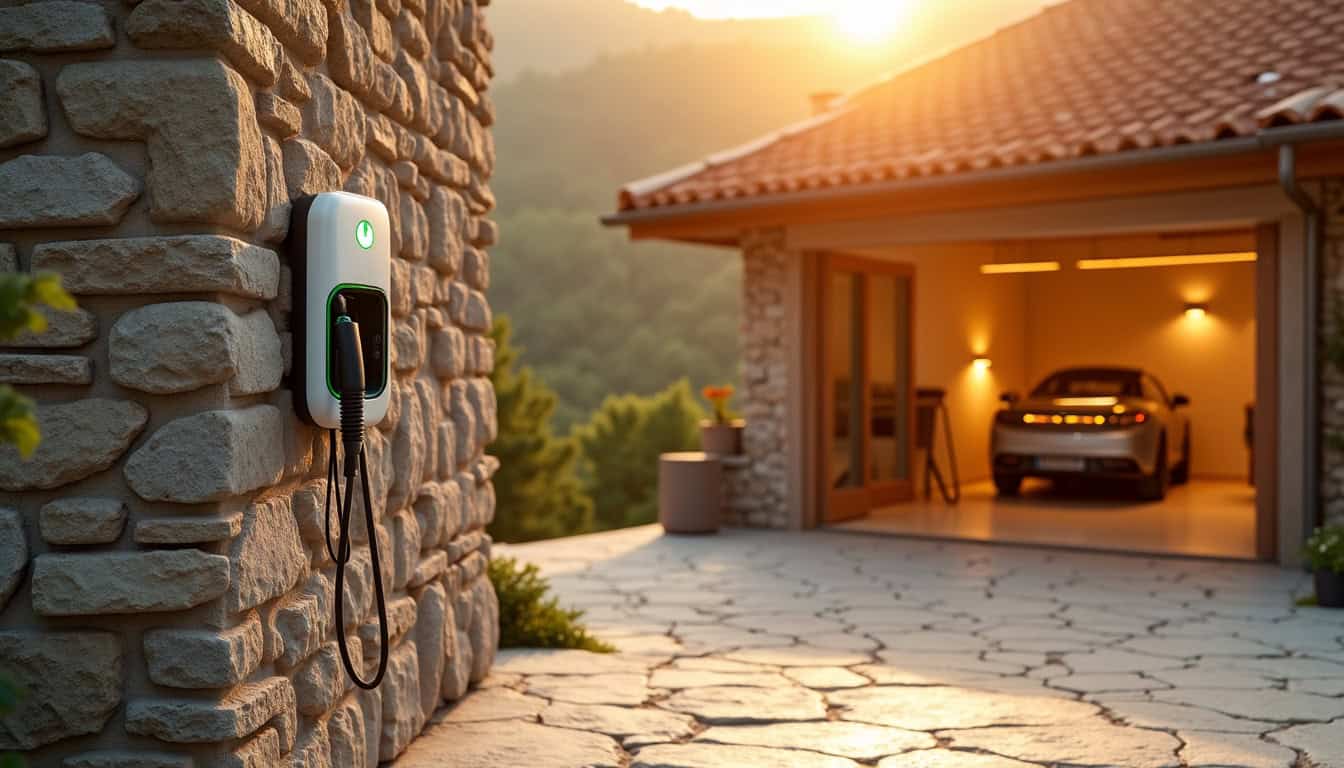 Différents modèles de bornes de recharge électrique installées à Argelès-Gazost, en extérieur et en intérieur