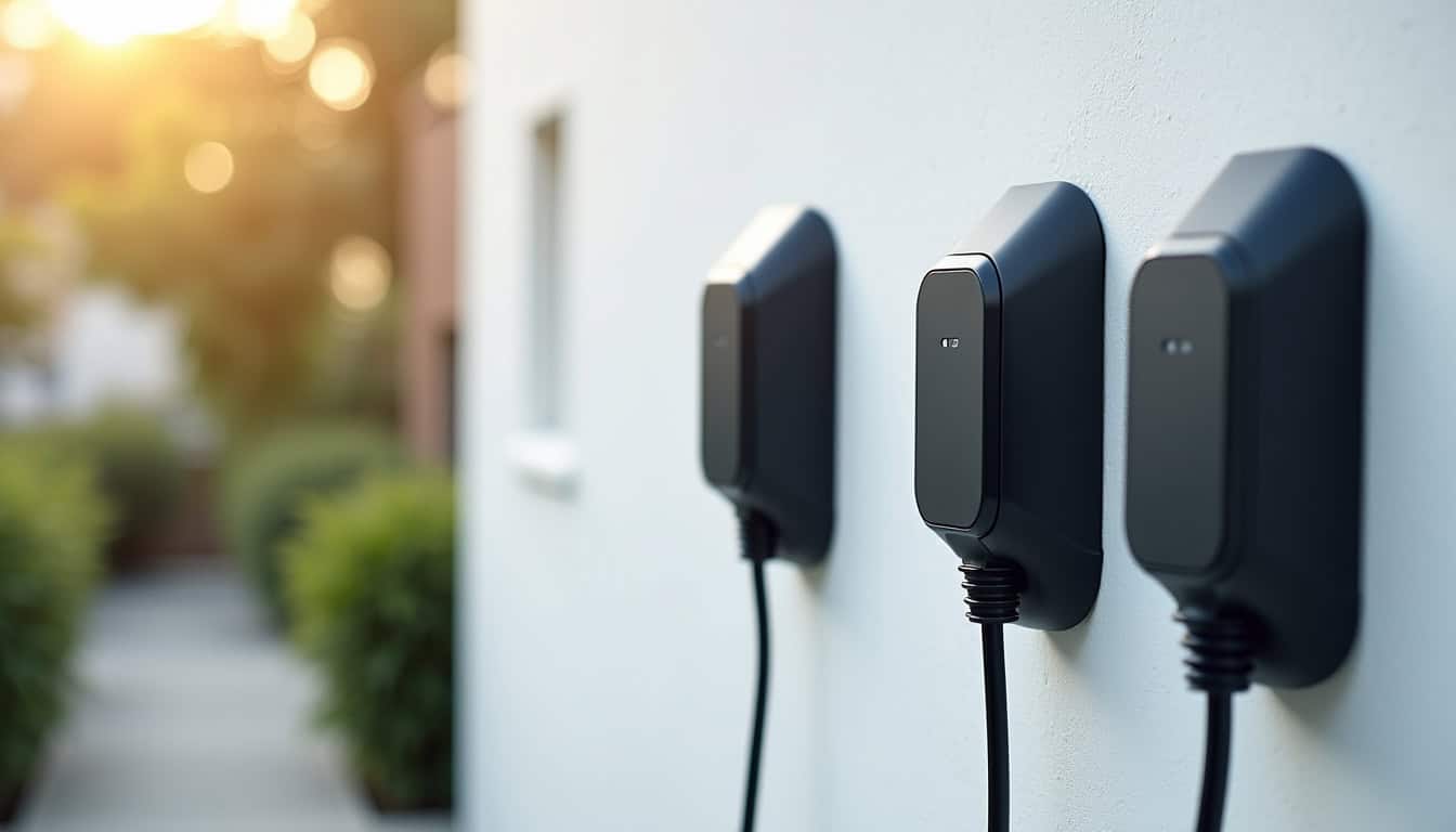 Différents modèles de bornes de recharge électrique installées à Avrillé