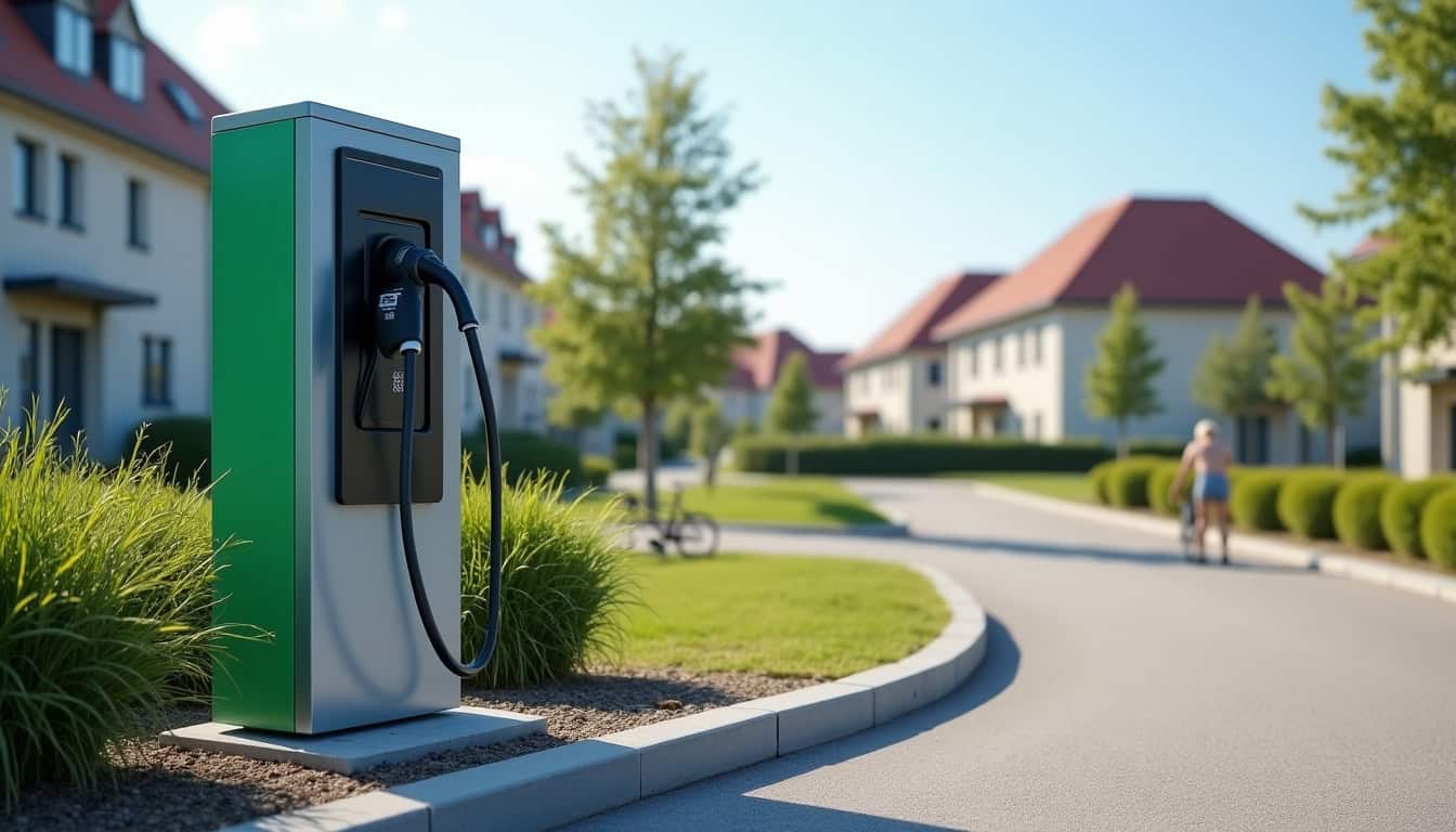 Différents modèles de bornes de recharge électrique installées à Chuzelles