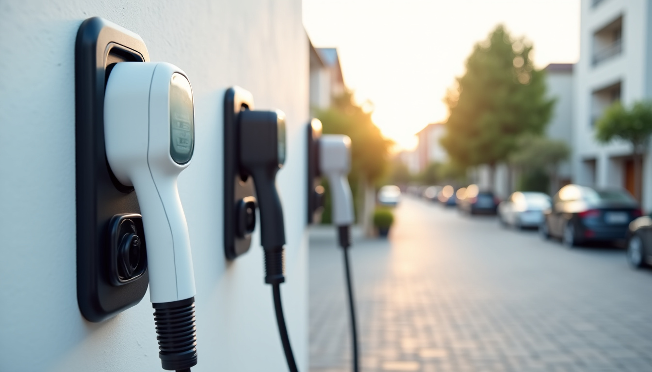 Différents modèles de bornes de recharge électrique installés à Muizon