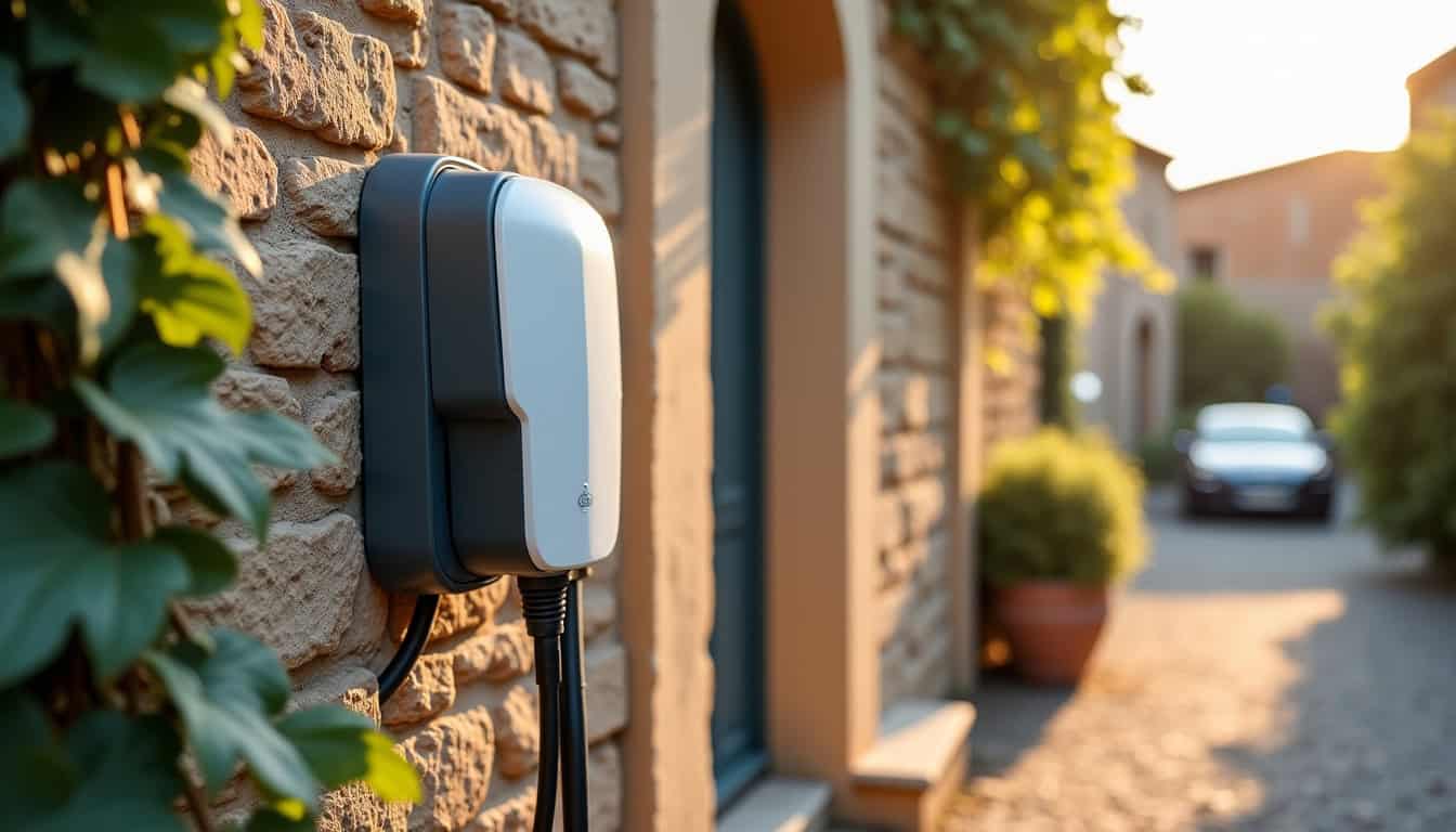 Différents modèles de bornes électriques murales installées à Saint-Fargeau
