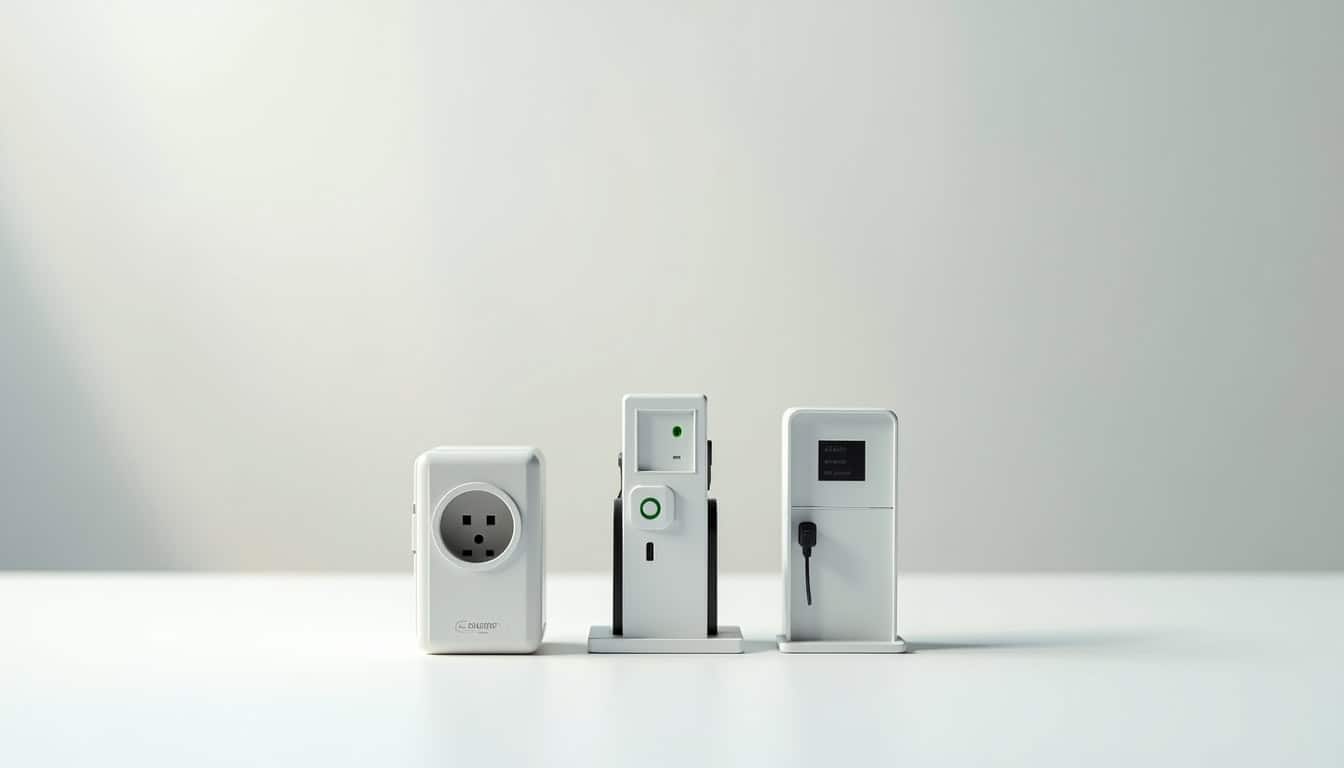 Différents types de bornes de recharge électrique installées à Durtal: prise renforcée, wallbox et borne rapide