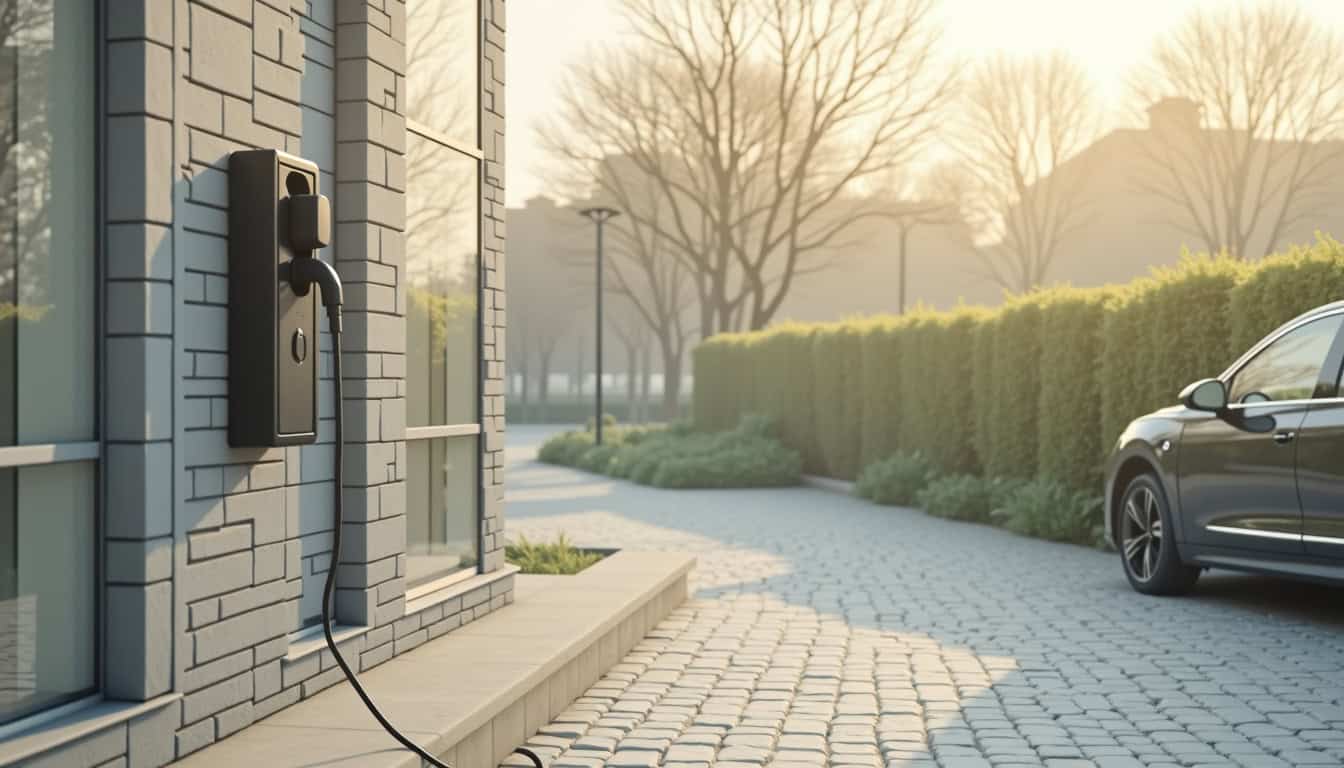 Différents types de bornes de recharge électrique installées devant une maison à Fontenay-en-Parisis