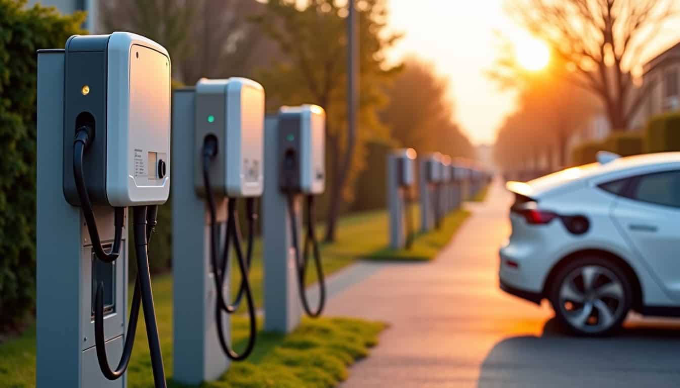 Différents types de bornes de recharge électrique posées à Épron