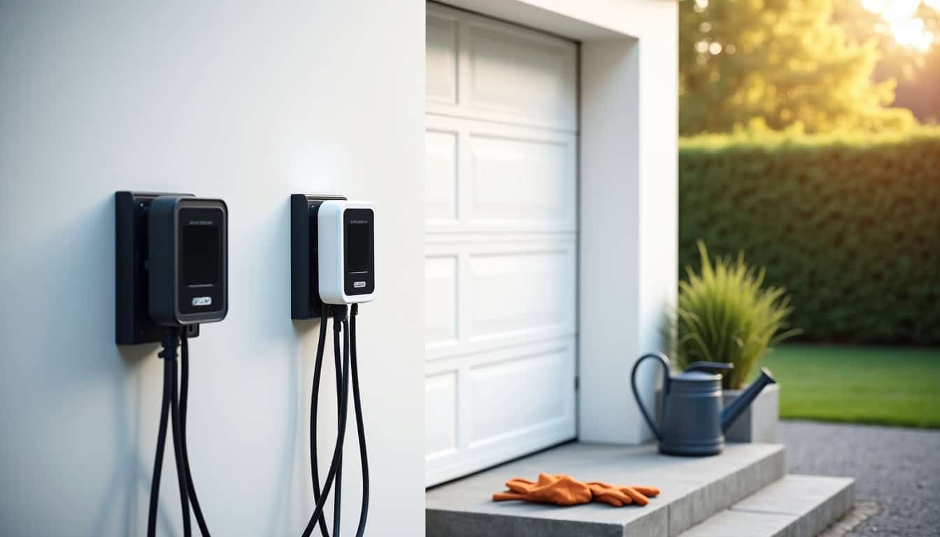 Différents types de bornes de recharge pour véhicules électriques installées à domicile à La Grigonnais
