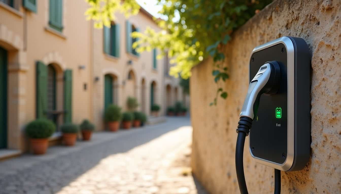Différents types de bornes électriques installées en extérieur à Saint-Paul-en-Forêt