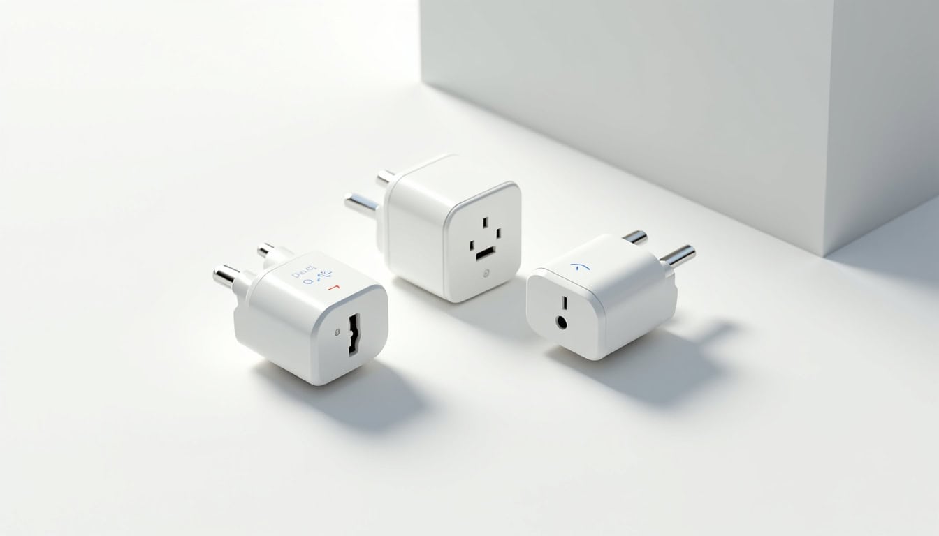 Différents types de bornes électriques: prise renforcée, wallbox monophasée et triphasée