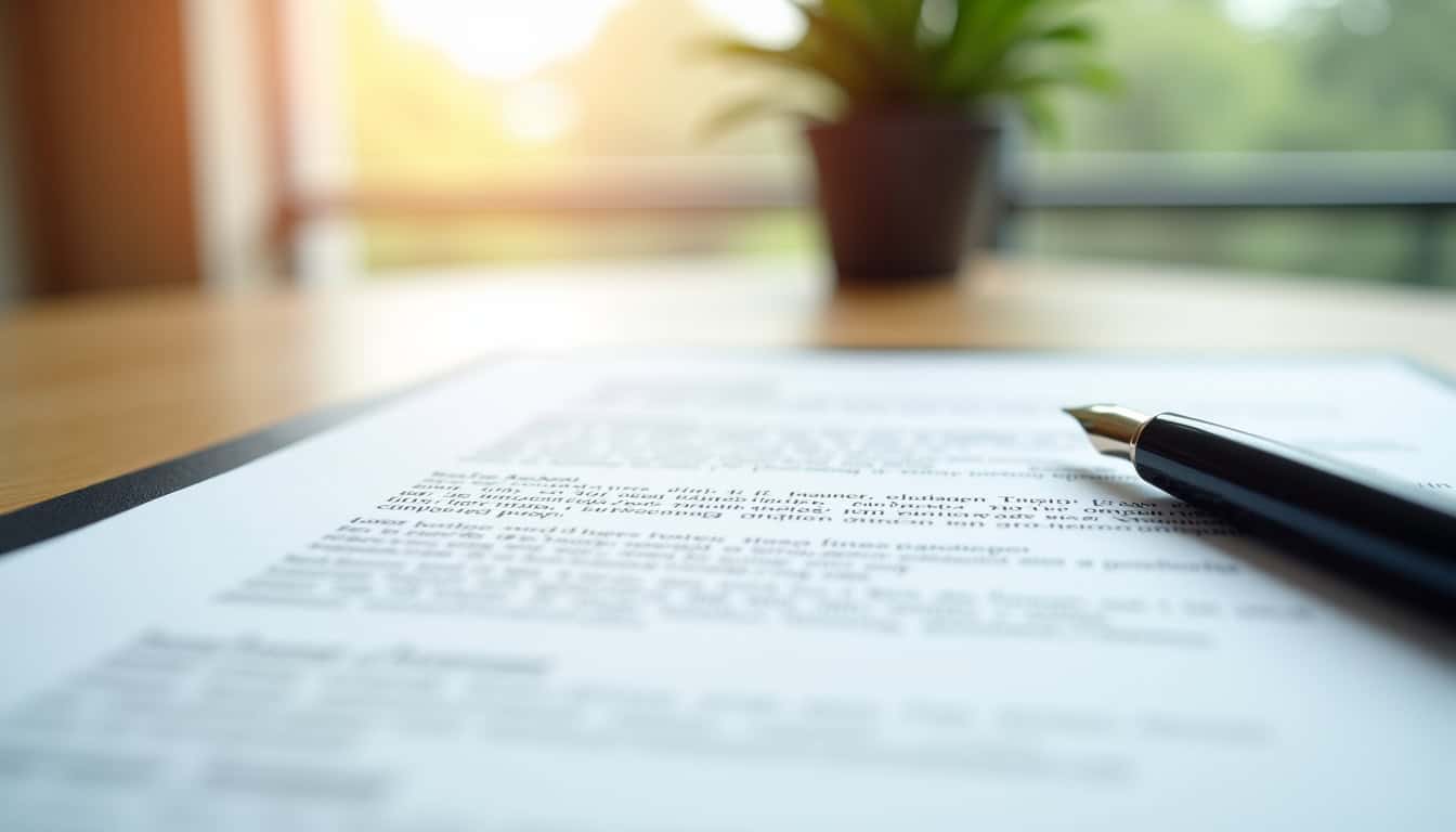 Document officiel posé sur une table avec un stylo, illustrant les aides financières pour l