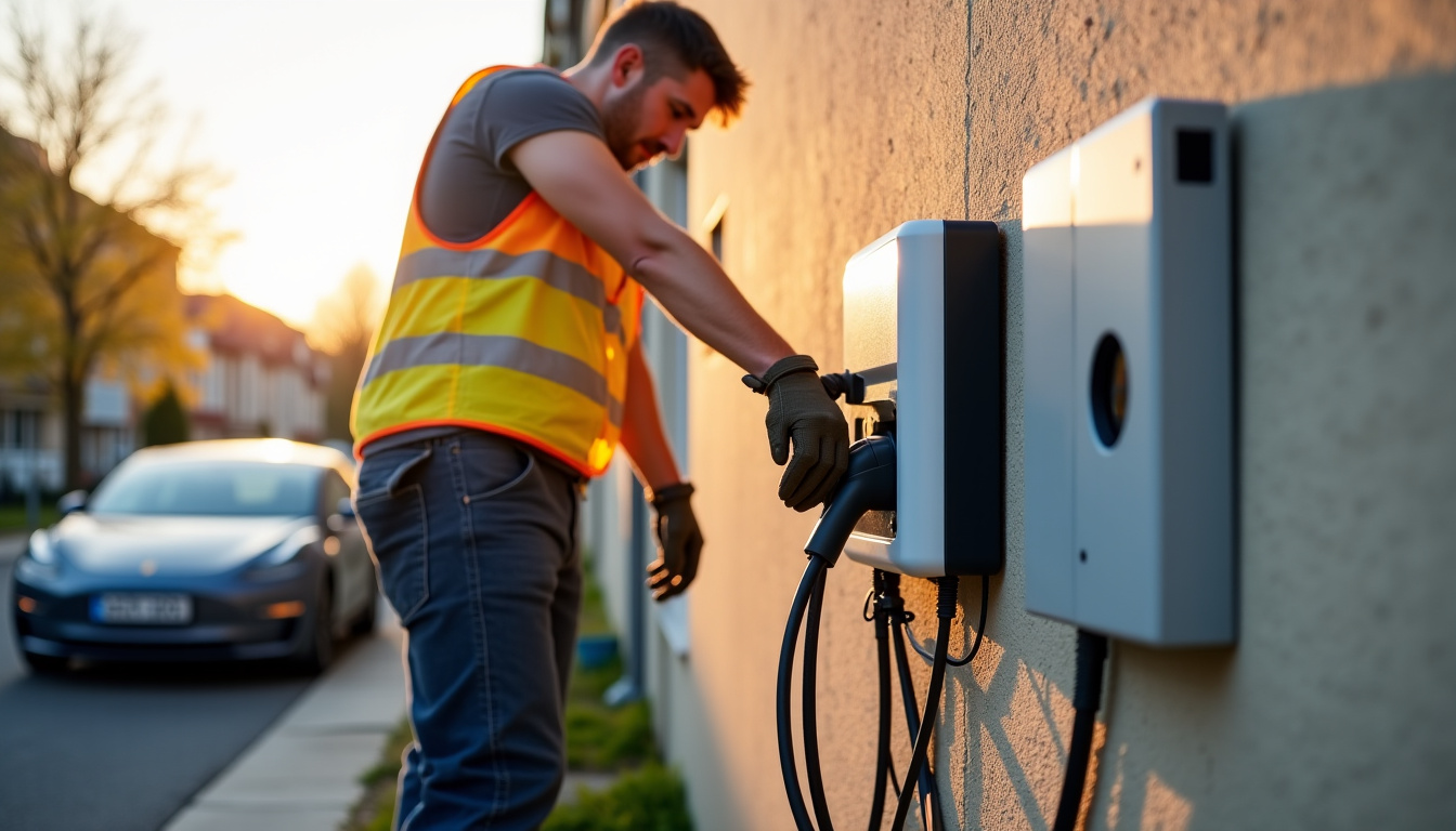 Électricien certifié IRVE en train d